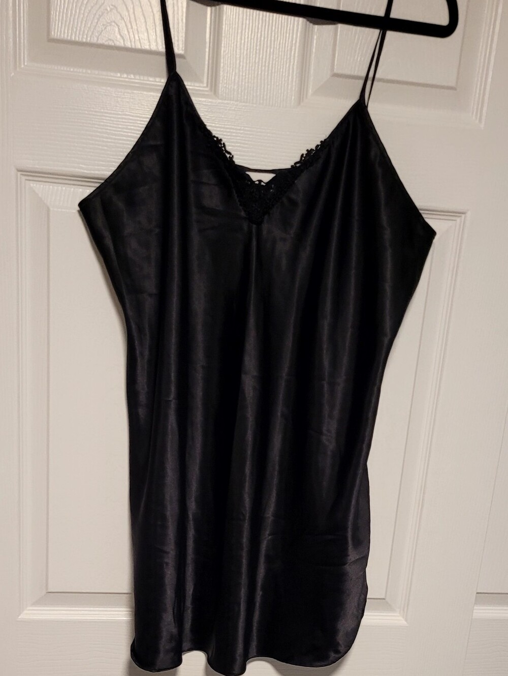 Secret Treasures Black Satin Chemise Slip